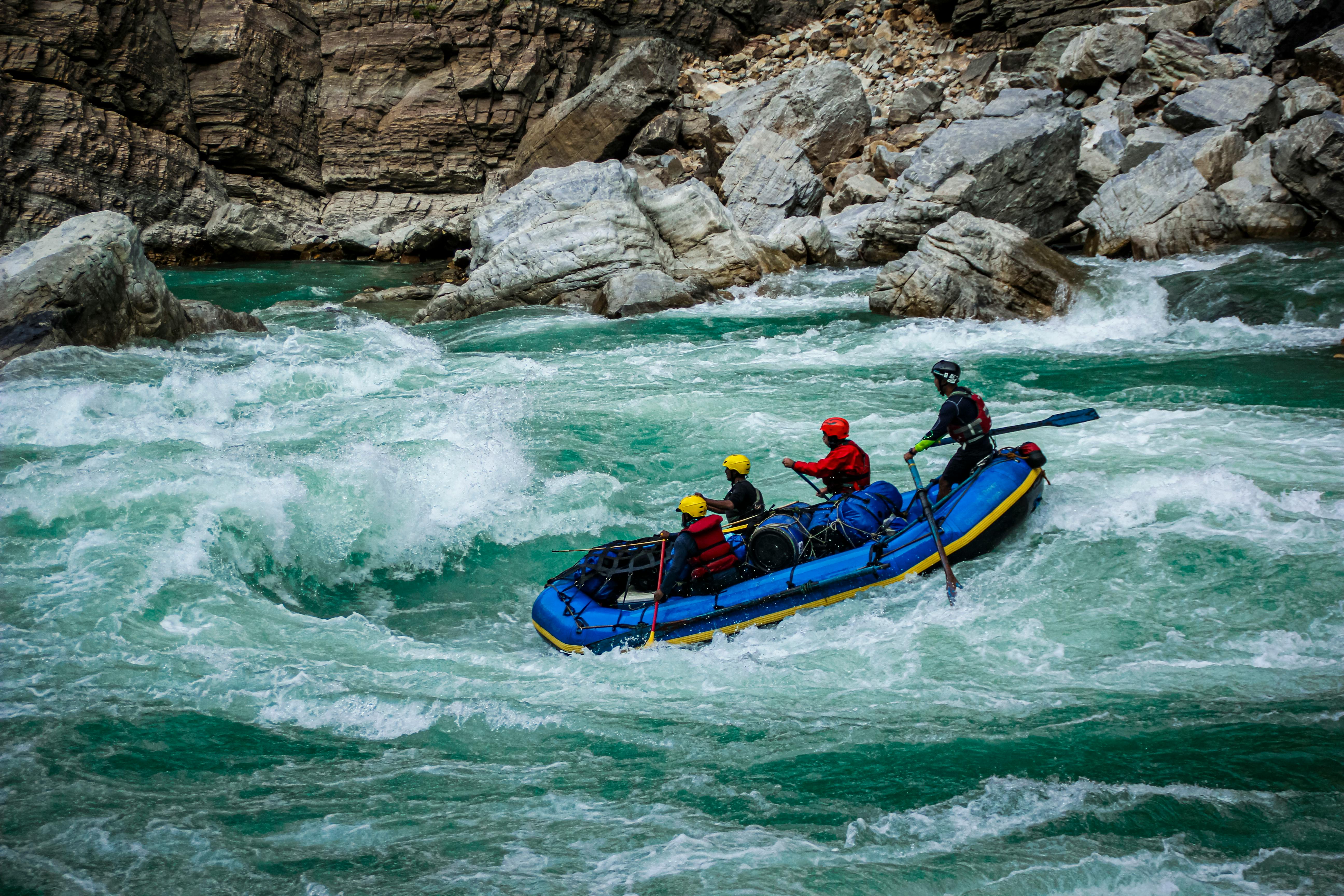 People enjoying white water rafting